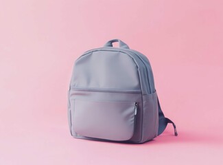 pink backpack isolated on white