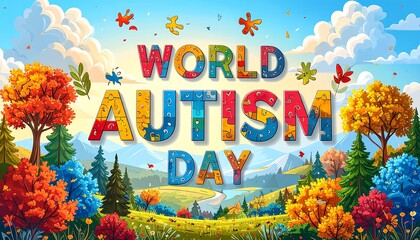 Autumnal landscape, puzzle design