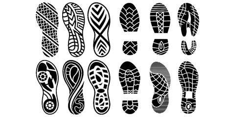 Vector set of shoe tracks EPS 10