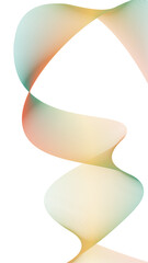 Abstract swirling ribbon with intricate patterns on transparent background