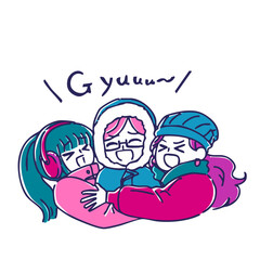 シンプルかわいい冬服女子たちのイラスト素材