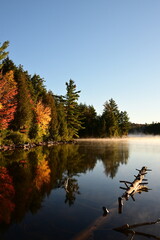 Autumn scen of Smoke Lake in Algonquin Provincial Park Ontario Canada