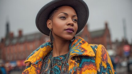 Elegant street style editorial woman