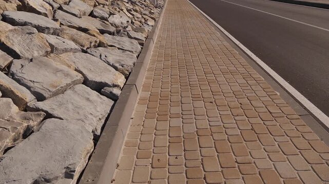 camera movement cobblestones and road