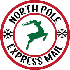 North Pole Express Mail Stamp or Seal