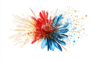 Radiant fireworks exploding high above filling the atmosphere with brilliance and festive emotion isolated on transparent background PNG