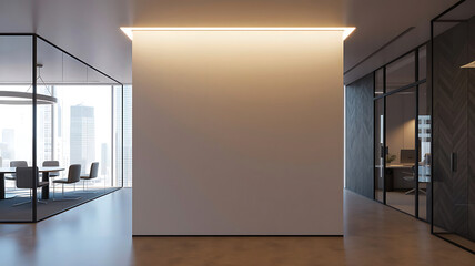 Modern Office Space with Meeting Room and Private Office in Minimalist Design Style