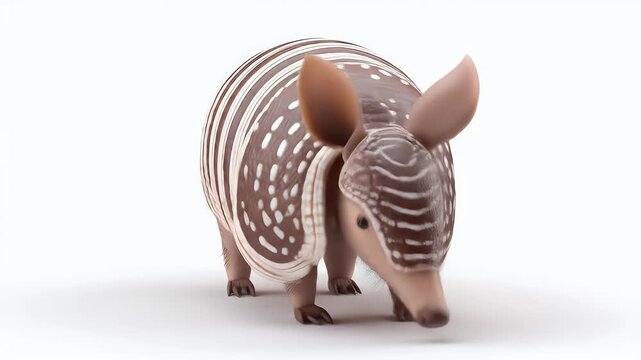 Detailed Armadillo Portrait in Studio Setting with Unique Features.