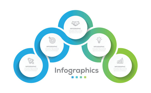 Circular layout diagram with 5 steps, circular layout diagram infographic element template. Can be used for brochure, diagram, workflow, timeline, web design.	