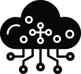 Cloud computing icon with network connections for global data sharing