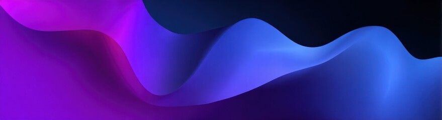 Abstract flowing curves of vibrant purple and blue light background
