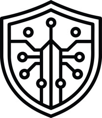 Cyber security shield icon digital protection for computer network and data
