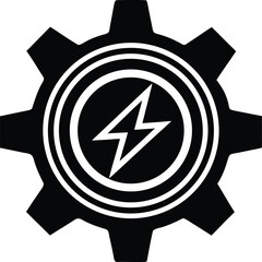 Gear with lightning bolt icon, representing settings, power, or energy management