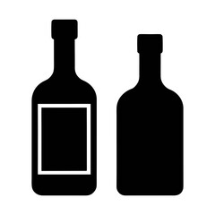 Black silhouette wine bottles vector illustration perfect for wine bar or restaurant logo design