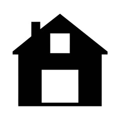 Black and white house icon vector illustration for real estate and home design projects use ninety
