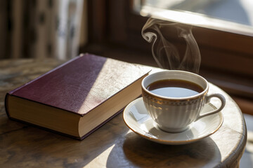 A cup of hot fresh tea and a thick book.