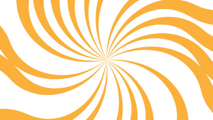 Obraz premium Abstract dynamic orange swirl pattern radiating from the center on a white background. Consists of curved, wavy orange lines forming a hypnotic spiral effect. sense of energy, motion aesthetic.