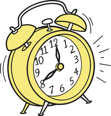 Bright Yellow Twin-Bell Clock with Modern Minimalist Aesthetic.