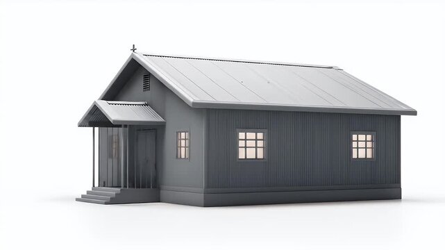 Detailed rendering of a church building with architectural design.
