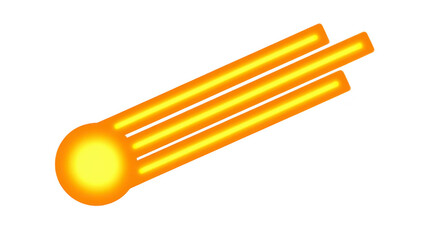 Glowing comet yellow tail space cosmic astronomy isolated transparent background bright energy celestial object dynamic movement science illustration digital art fantasy universe meteor light