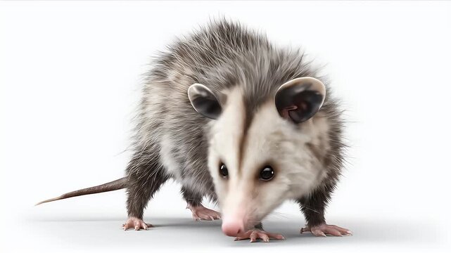 Detailed image of an opossum in its natural habitat, wildlife photography.