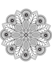 PrintFlowers coloring mandala  pages for adules