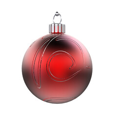 red matte christmas ball with graphic design
