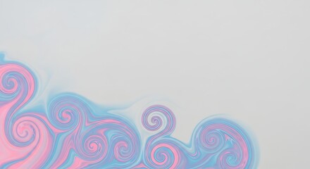 Swirling pastel pink and blue liquid marble texture background