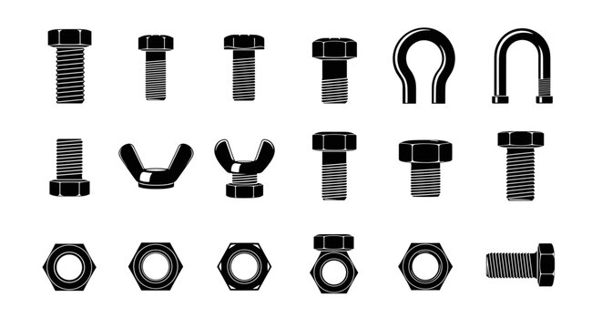 Professional collection of essential fasteners bolts nuts and hardware for industrial design projects