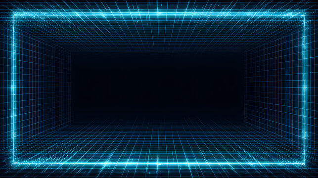 Step into the future with this vibrant neon blue grid, perfect for technology presentations and cutting edge designs, guaranteed to captivate