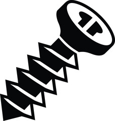 Single Black and White Screw with Phillips Head