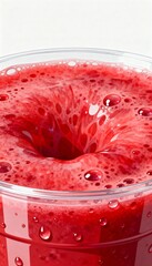 A vibrant close-up of a refreshing red drink, showcasing bubbles and textures, perfect for summer enjoyment.