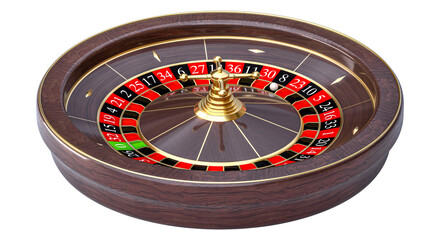 Roulette wheel spinning, casino gambling 3d isolated