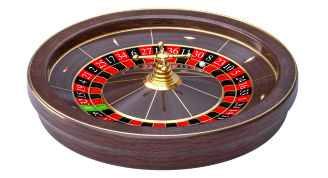 Roulette wheel spinning, casino gambling 3d isolated - Powered by Adobe