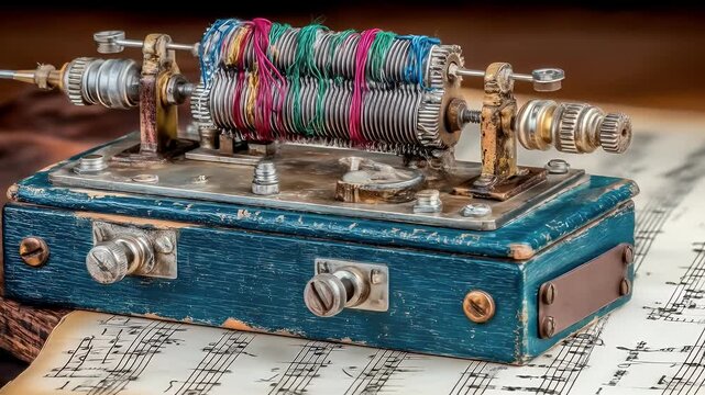 Detailed view of a vintage radio component, a relic of early technology.