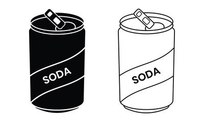 Soda can vector icon. Energy Drink Can vector, Icon symbol. Supplements and vitamins can. Aluminum soda can line art vector icon design for apps, logo and websites. Vector illustration.