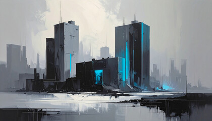 city ​​at night, abstract background