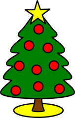 Vibrant Vector of a Holiday Decorated Spruce