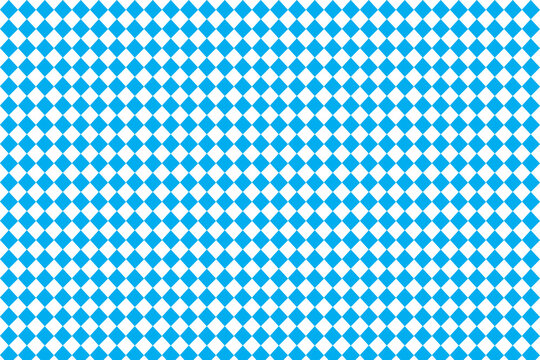 Traditional Oktoberfest Bavarian flag pattern with blue and white diamond design festive background for beer festival celebration in Germany