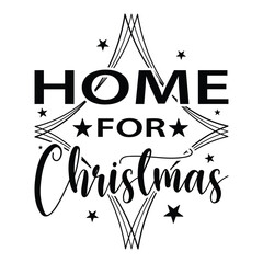 Home For Christmas  Christmas Ornament Minimal T-Shirt Design