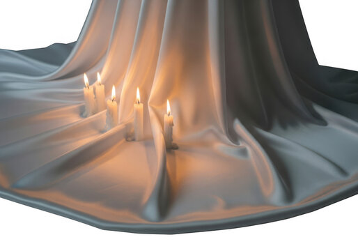 Soft fabric folds isolated on transparent background