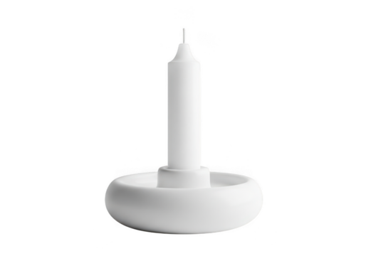 White candle isolated on transparent background