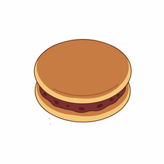 Simple Handdrawn Dorayaki Traditional Japanese Confectionery Stack Dessert Illustration