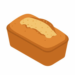 Isometric Detailed Homemade Loaf Cake Pastry Dessert Sweet Food Illustration