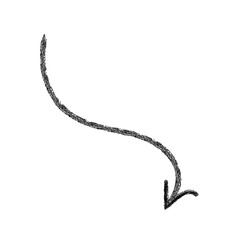 Wavy Crayon Arrow in Hand-Drawn Sketch Style for Creative Highlights and Motion Design