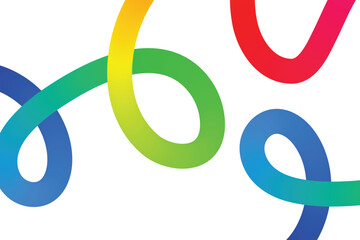 Obraz premium Vibrant Gradient Abstract Lines and Ribbon Waves Vector Design on white background