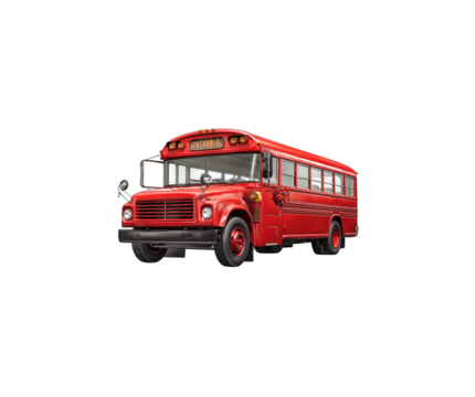 red bus isolated on white