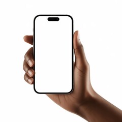 Blank Smartphone Screen in Hand Mockup for App Presentation Design Template