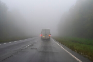 road in fog