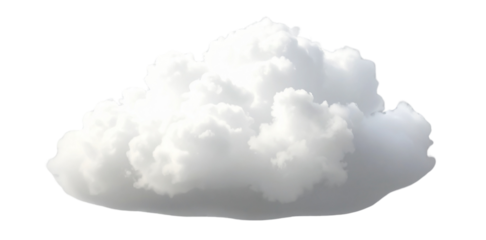 Realistic white cloud floating on transparent background